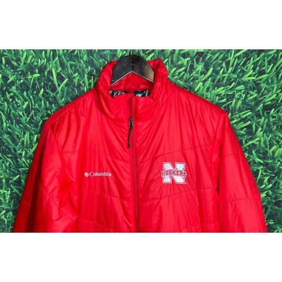 Nebraska Cornhuskers Men’s Medium Red Columbia Omni Heat Full Zip Puffer Jacket - Picture 2 of 6